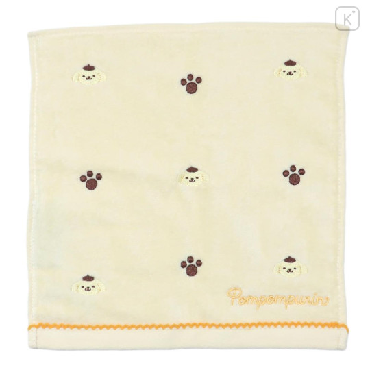 Japan Sanrio Mini Embroidered Towel Handkerchief - Pompompurin / Faces - 1