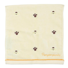 Japan Sanrio Mini Embroidered Towel Handkerchief - Pompompurin / Faces