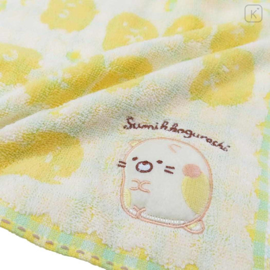 Japan San-X Jacquard Embroidered Towel Handkerchief - Sumikko Gurashi / Neko Silhouette - 2