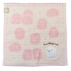 Japan San-X Jacquard Embroidered Towel Handkerchief - Sumikko Gurashi / Shirokuma Silhouette