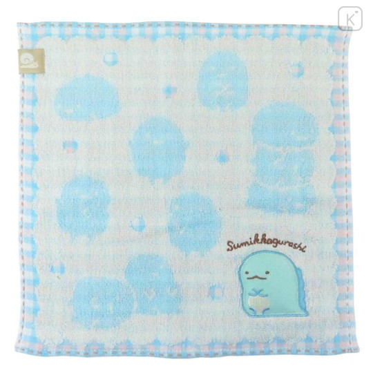 Japan San-X Jacquard Embroidered Towel Handkerchief - Sumikko Gurashi / Tokage Silhouette - 1
