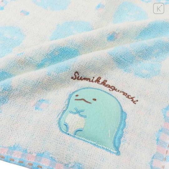 Japan San-X Jacquard Embroidered Towel Handkerchief - Sumikko Gurashi / Tokage Silhouette - 2