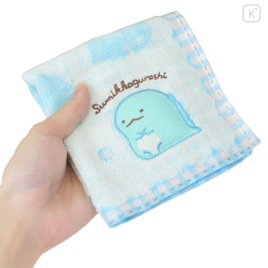 Japan San-X Jacquard Embroidered Towel Handkerchief - Sumikko Gurashi / Tokage Silhouette - 3