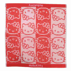 Japan Sanrio Jacquard Towel Handkerchief - Hello Kitty / Silhouette