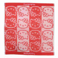 Japan Sanrio Jacquard Towel Handkerchief - Hello Kitty / Red - 1