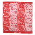 Japan Sanrio Jacquard Towel Handkerchief - Hello Kitty / Silhouette - 1