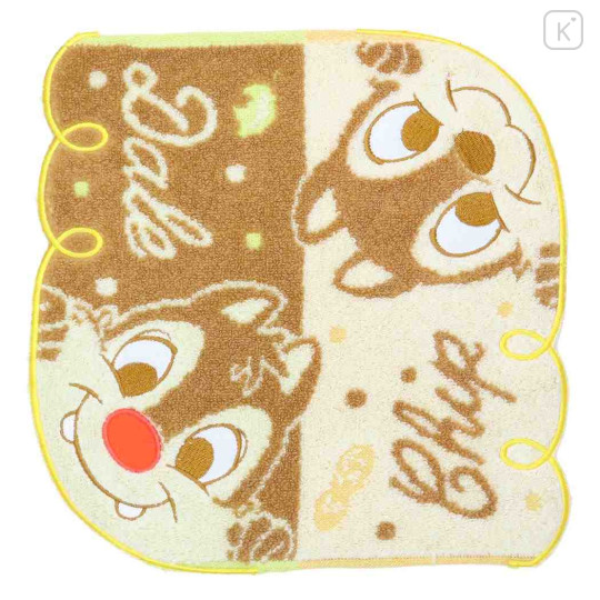 Japan Disney Jacquard Mini Towel Handkerchief - Chip & Dale : Peekaboo - 1