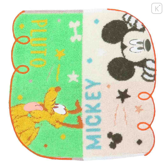 Japan Disney Jacquard Mini Towel Handkerchief - Mickey Mouse & Pluto : Peekaboo - 1
