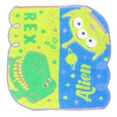 Japan Disney Store Jacquard Mini Towel Handkerchief - Little Green Men / Peekaboo