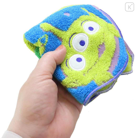 Japan Disney Store Jacquard Mini Towel Handkerchief - Little Green Men / Peekaboo - 3