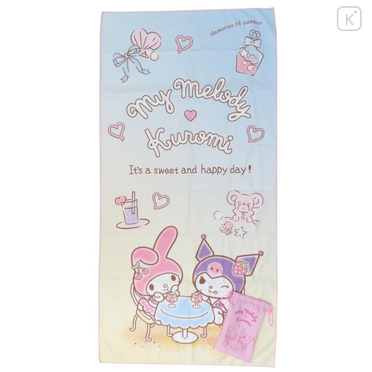 Japan Sanrio Quick Dry Beach Towel - My Melody & Kuromi - 1