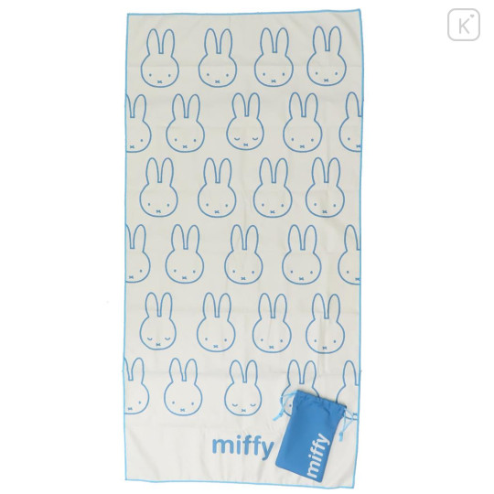 Japan Miffy Quick Dry Beach Towel - White & Blue - 1