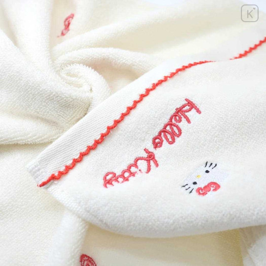 Japan Sanrio Jacquard Embroidered Long Towel - Hello Kitty / Faces - 2