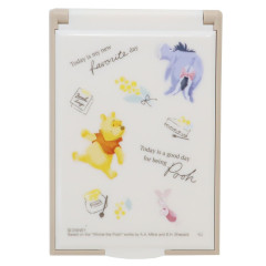 Japan Disney Standable Folding Mirror - Winnie The Pooh / Beige