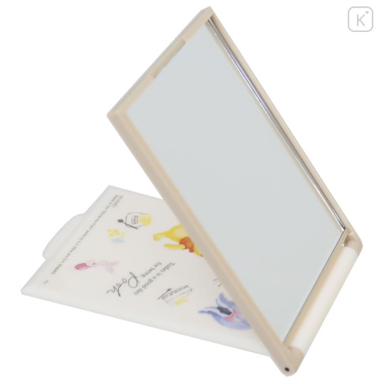 Japan Disney Standable Folding Mirror - Winnie The Pooh / Beige - 2