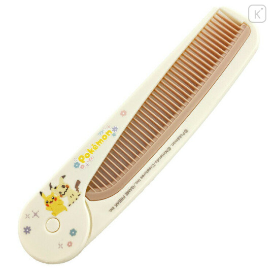 Japan Pokemon Slim Comb - Beige & Brown - 1