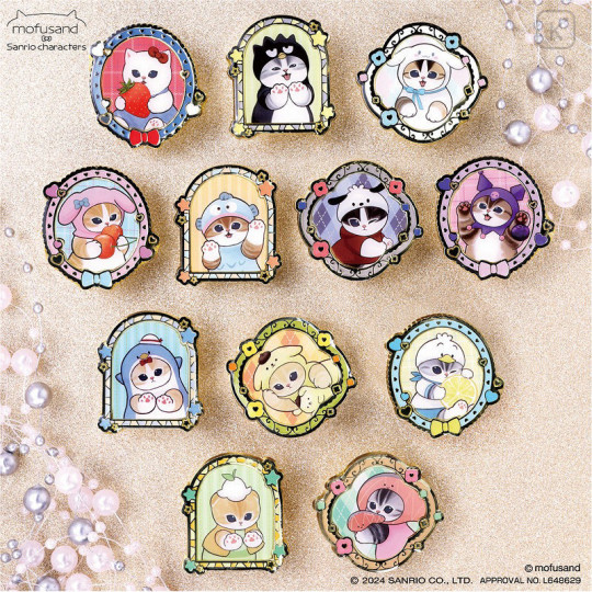 Japan Sanrio × Mofusand Pin Collection 12pcs Set - 3