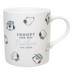Japan Peanuts Porcelain Mug - Snoopy / Brothers White