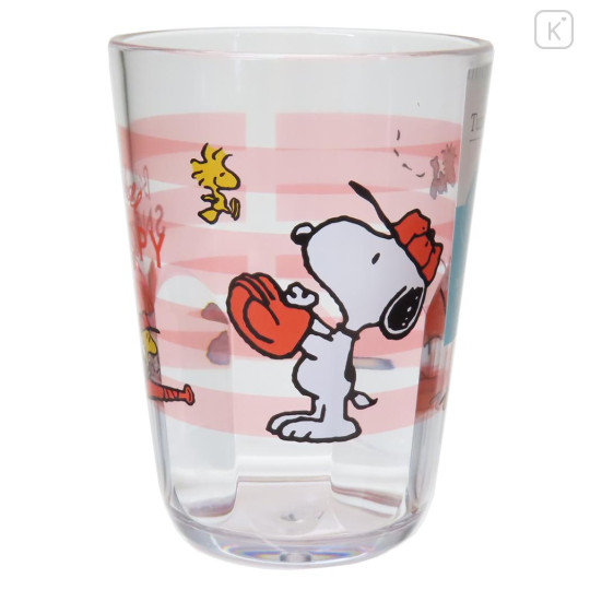 Japan Peanuts Acrylic Clear Tumbler - Snoopy / Baseball - 1