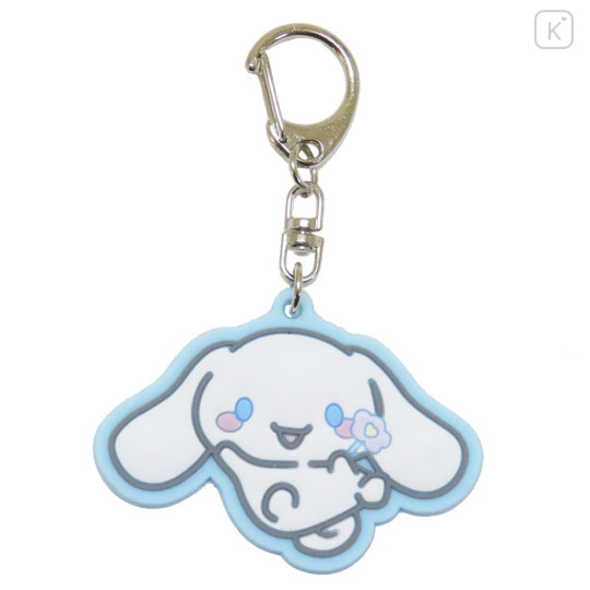 Japan Sanrio Rubber Keychain - Cinnamoroll / Flora - 1