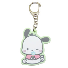 Japan Sanrio Rubber Keychain - Pochacco / Flora