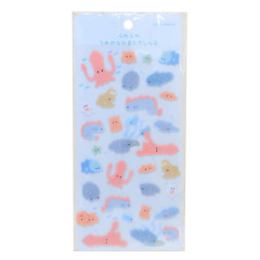 Japan Kamio Fluffy Seal Sticker - Squid / Sea Friends