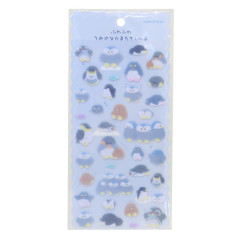 Japan Kamio Fluffy Seal Sticker - Penguin / Sea Friends
