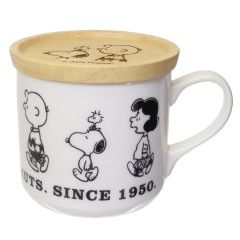 Japan Peanuts Porcelain Mug with Wooden Lid - Snoopy / Kids
