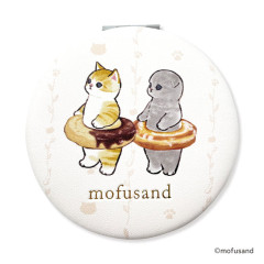 Japan Mofusand Mofumofu Store 2-sided Compact Mirror - Cat / Donuts