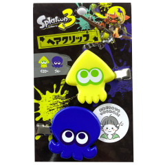 Japan Splatoon Hair Clip Set of 2 - Squid Yellow × Octopus Blue