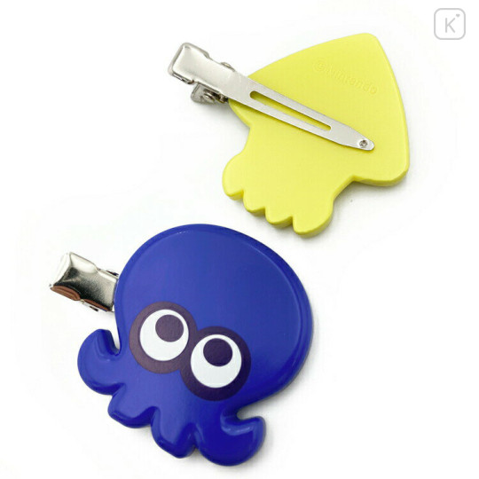 Japan Splatoon Hair Clip Set of 2 - Squid Yellow × Octopus Blue - 2