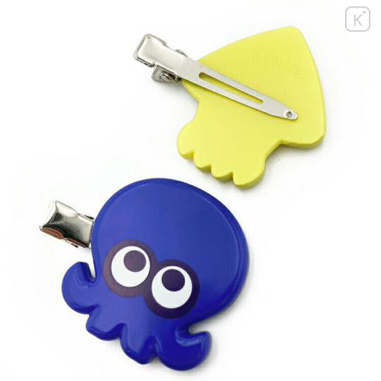 Japan Splatoon3 Hair Clip Set of 2 - Squid Yellow × Octopus Blue - 2
