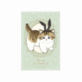 Japan Mofusand Mofumofu Store Square Magnet - Cat / Bunny Ears Nyan - 1