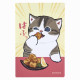 Japan Mofusand Exhibition Square Magnet - Cat / Fried Chicken