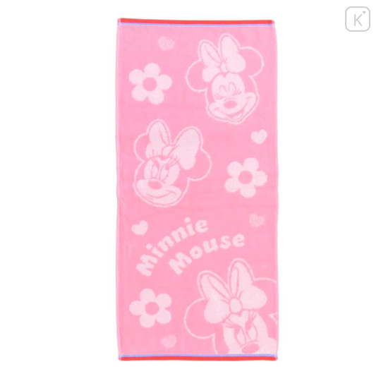 Japan Disney Jacquard Long Towel - Minnie Mouse - 1