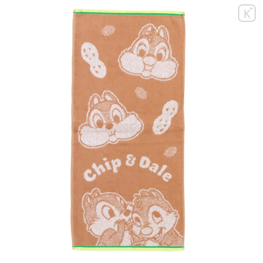 Japan Disney Jacquard Face Towel - Chip & Dale - 1