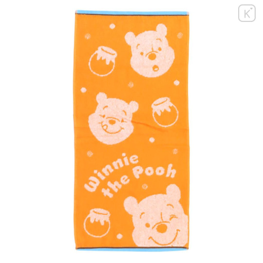 Japan Disney Jacquard Long Towel - Pooh - 1