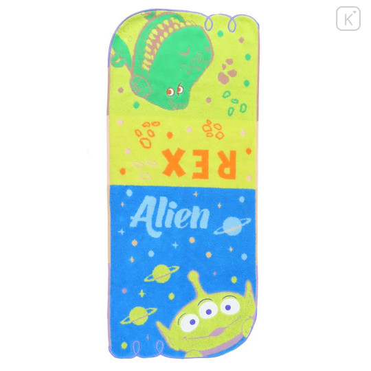 Japan Disney Jacquard Long Towel - Little Green Men / Peekaboo - 1