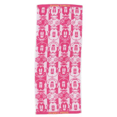 Japan Disney Jacquard Long Towel - Minnie Mouse / Silhouette