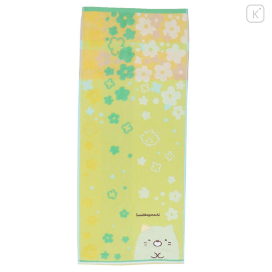 Japan San-X Jacquard Long Towel - Sumikko Gurashi / Neko Flora - 1