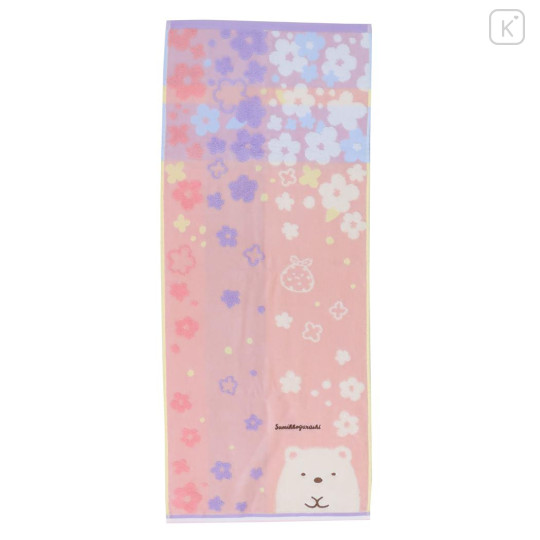 Japan San-X Jacquard Face Towel - Sumikko Gurashi : Shirokuma Flora - 1