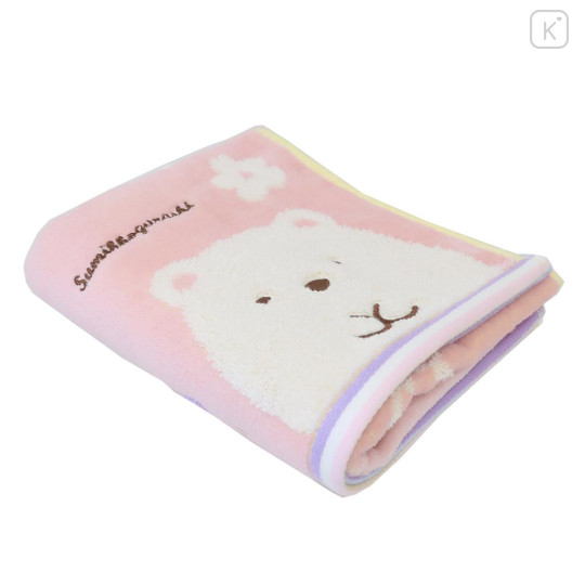Japan San-X Jacquard Face Towel - Sumikko Gurashi : Shirokuma Flora - 3