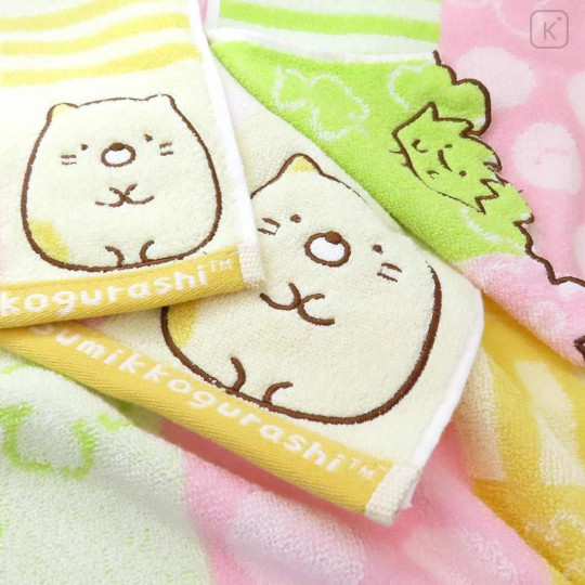 Japan San-X Jacquard Face Towel - Sumikko Gurashi : Neko & Zassou - 2