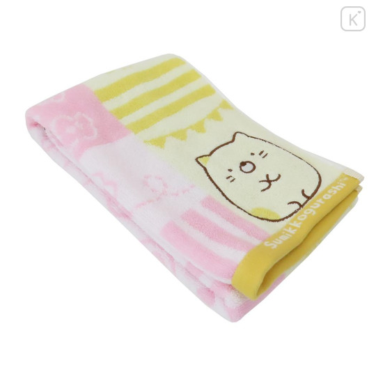 Japan San-X Jacquard Face Towel - Sumikko Gurashi : Neko & Zassou - 3