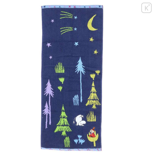 Japan Moomin Jacquard Long Towel - Little My / Night - 1