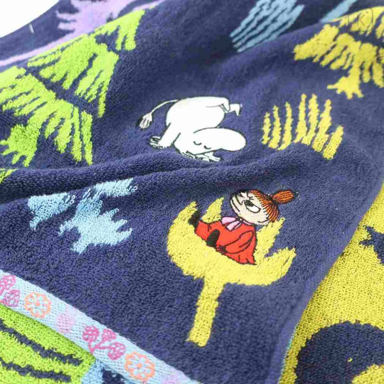 Japan Moomin Jacquard Long Towel - Little My / Night - 2