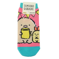 Japan San-X Fluffy Socks - Sumikko Gurashi / Tonkatsu & Ebifurai no Shippo Tea Time