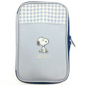 Japan Peanuts Card Pocket Multi Accessory Case - Snoopy / Light Blue - 1