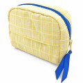 Japan Peanuts Pouch & Tissue Case - Snoopy Plaid / Yellow - 2