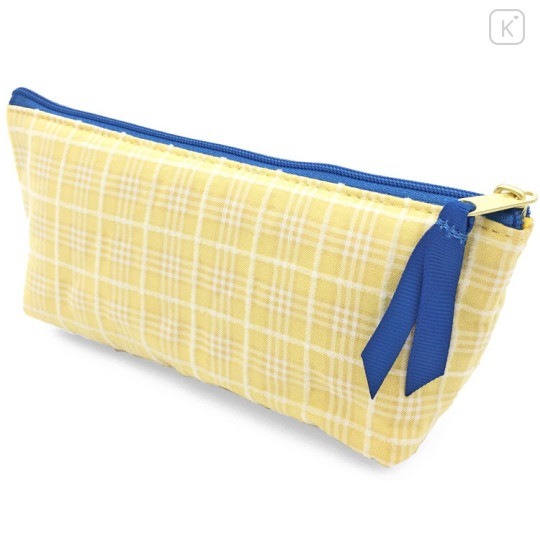 Japan Peanuts Pencil Case Pouch - Snoopy Plaid / Yellow - 2